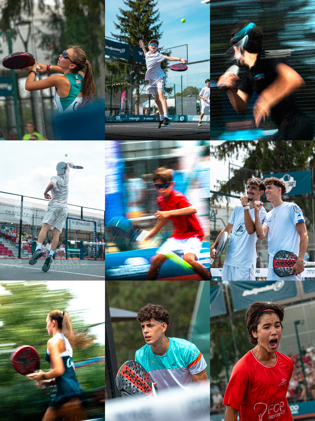 Mosaïque de joueurs et d’instants du tournoi